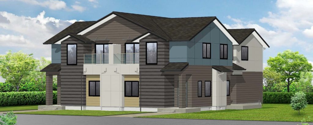 Contemporary home design with balconies