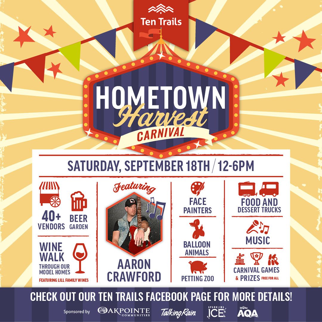 Hometown Harvest Carnival event details poster.