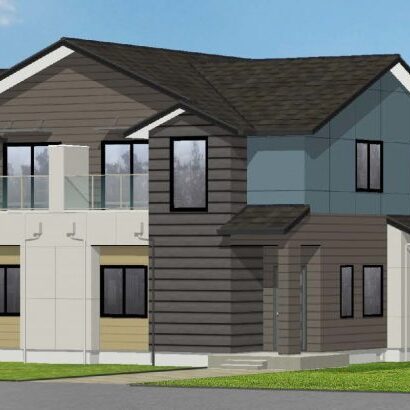 Contemporary home design with balconies